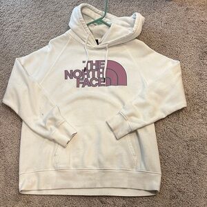The North Face Off-White Hoodie with Mauve Logo